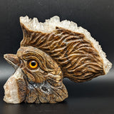 Bird Carving Quartz on Matrix~CRQBRD03