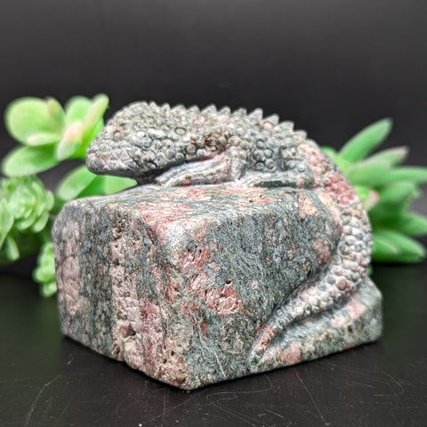 Unakite Lizard Carving~ CRULCAR2