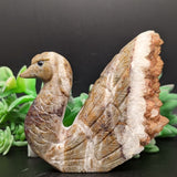 Swan Red Hematoid Quartz on Matrix Carving~CRQBRD06