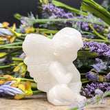 White Jade Cherub Carving~CRWJCHB1