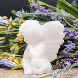 White Jade Cherub Carving~CRWJCHB1