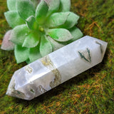 Moss Agate Druzy Wand~CRMADW04