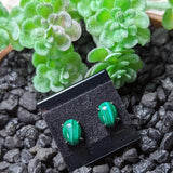 Malachite Post Earrings-Oval~JSSMLOE5