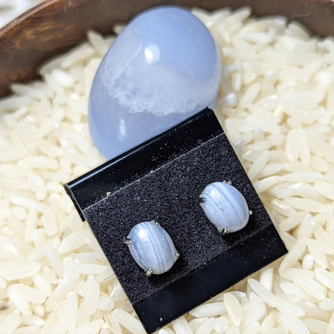 Blue Lace Agate Post Earrings~JSSBLA02