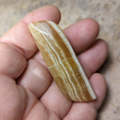 Yellow Calcite Palm Stone~CRYCPS04