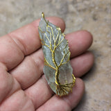 Prasiolite (Green Amethyst) Tree Pendant~JPTWWP03