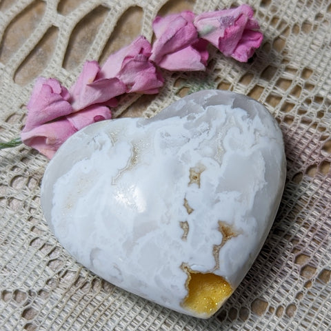 Snow Agate Heart~CRSNAGH4