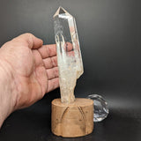 Polished Quartz Crystal in Wood Stand~CRQCWS30