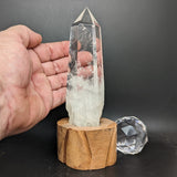 Polished Quartz Crystal in Wood Stand~CRQCWS31