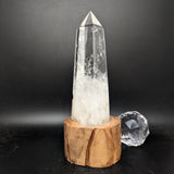 Polished Quartz Crystal in Wood Stand~CRQCWS31