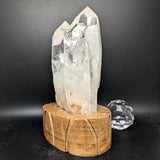 Polished Triplet Quartz Crystal in Wood Stand~CRQCWS32