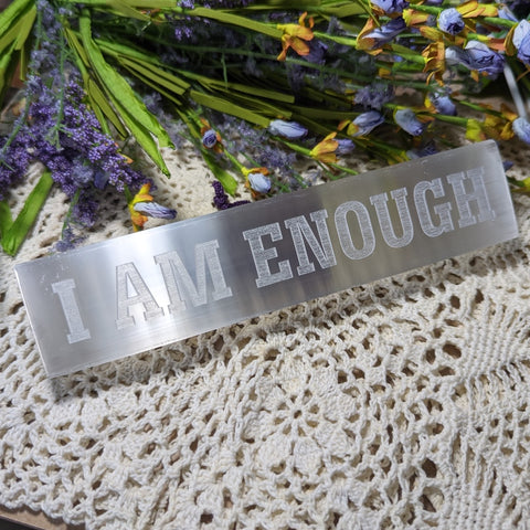 Selenite "I Am Enough" Intention Bar~CRSIBIAM