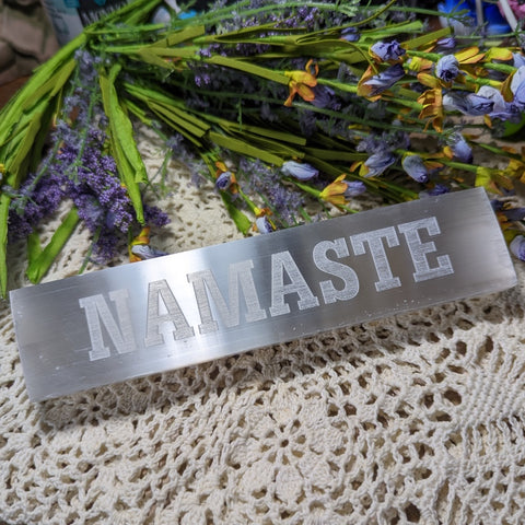 Selenite "Namaste" Intention Bar~CRSIBNAM