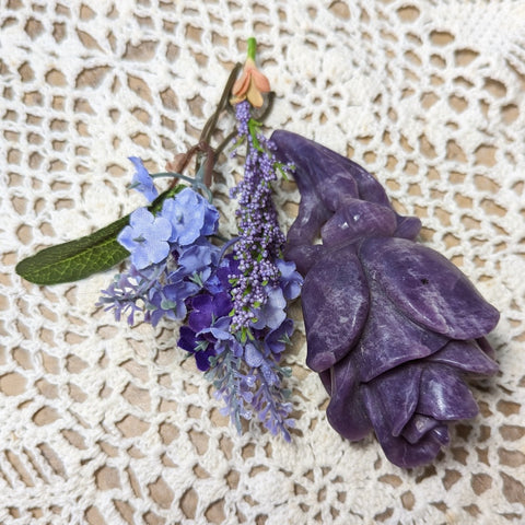 Lepidolite Rose Carving~CRLROSEC