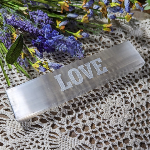 Selenite "Love" Intention Bar~CRSIBLOV