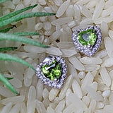 Peridot Heart Post Earrings~ JSSPHPE1