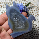 Druzy Agate Cat Carving~CRACAT10