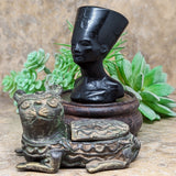 Black Obsidian Nerfertiti Carving~CRBONEFC