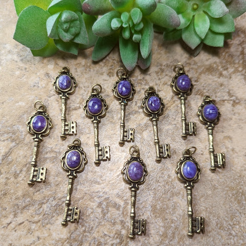 Charoite Key Pendant~JKEYCHAR