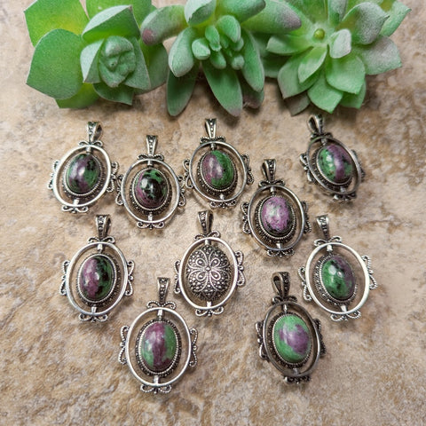 Ruby in Zoisite Pendant~JPRUBYZO