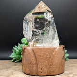 Quartz Crystal in Wood Stand~CRQCWS02