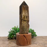 Smoky Citrine Crystal in Wood Stand~CRQCWS17