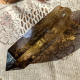 Smoky Citrine Crystal in Wood Stand~CRQCWS19