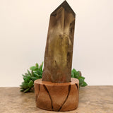 Smoky Citrine Crystal in Wood Stand~CRQCWS20