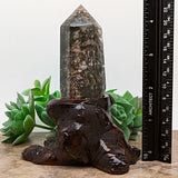 Lodolite Quartz Crystal in Wood Branch Stand~CRQCWS22