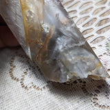 Lodolite Quartz Crystal in Wood Branch Stand~CRQCWS25