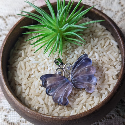 Fluorite Butterfly Pendant~JFBTFLY4