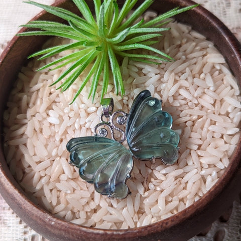 Fluorite Butterfly Pendant~JFBTFLY1