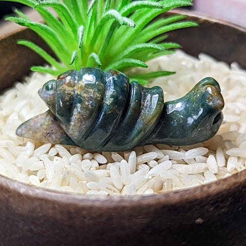 Ocean Jasper Snail Carving~CROJSNAL