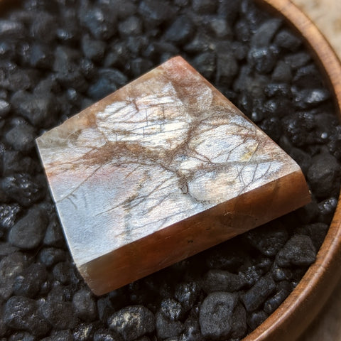 Black Hematitic Sunstone Faceted Gem~CRBHSG01