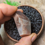 Black Hematitic Sunstone Faceted Gem~CRBHSG05