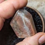 Black Hematitic Sunstone Faceted Gem~CRBHSG06